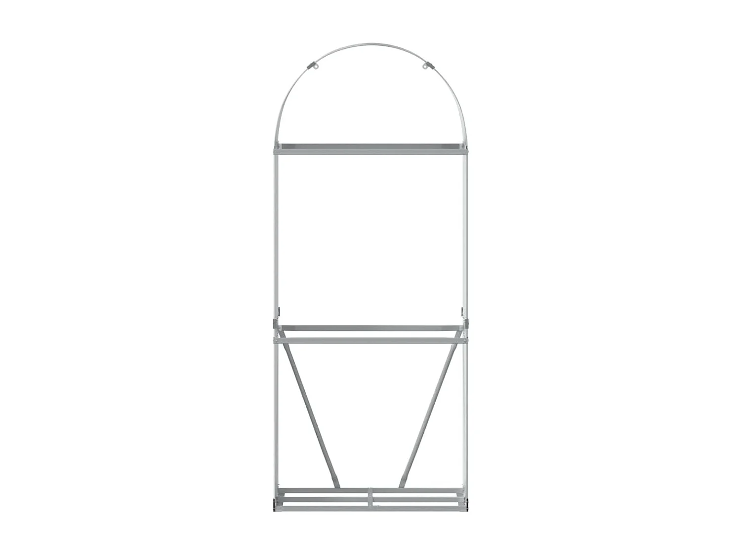 Porte-bûches gris clair 80x45x190 cm acier galvanisé EFVE40862 BonneVie Meuble