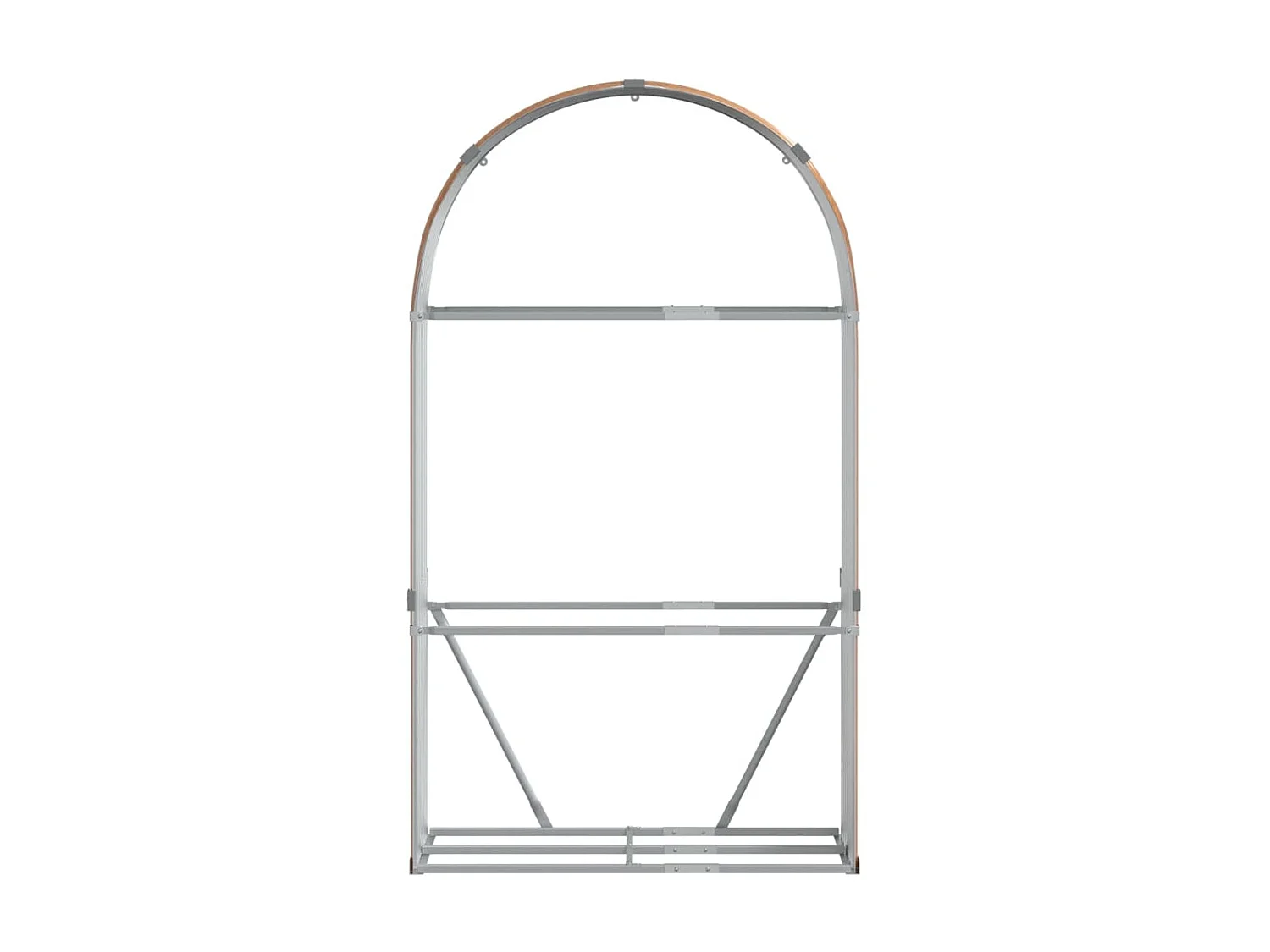 Haardhoutopslag 120x45x210 cm gegalvaniseerd staal lichtbruin NL700765