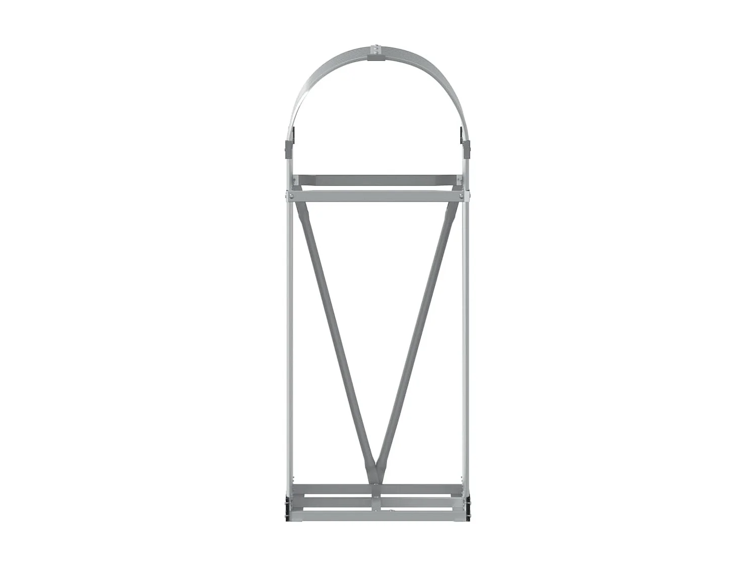 Porte-bûches gris clair 40x45x100 cm acier galvanisé EFVE71838 BonneVie Meuble