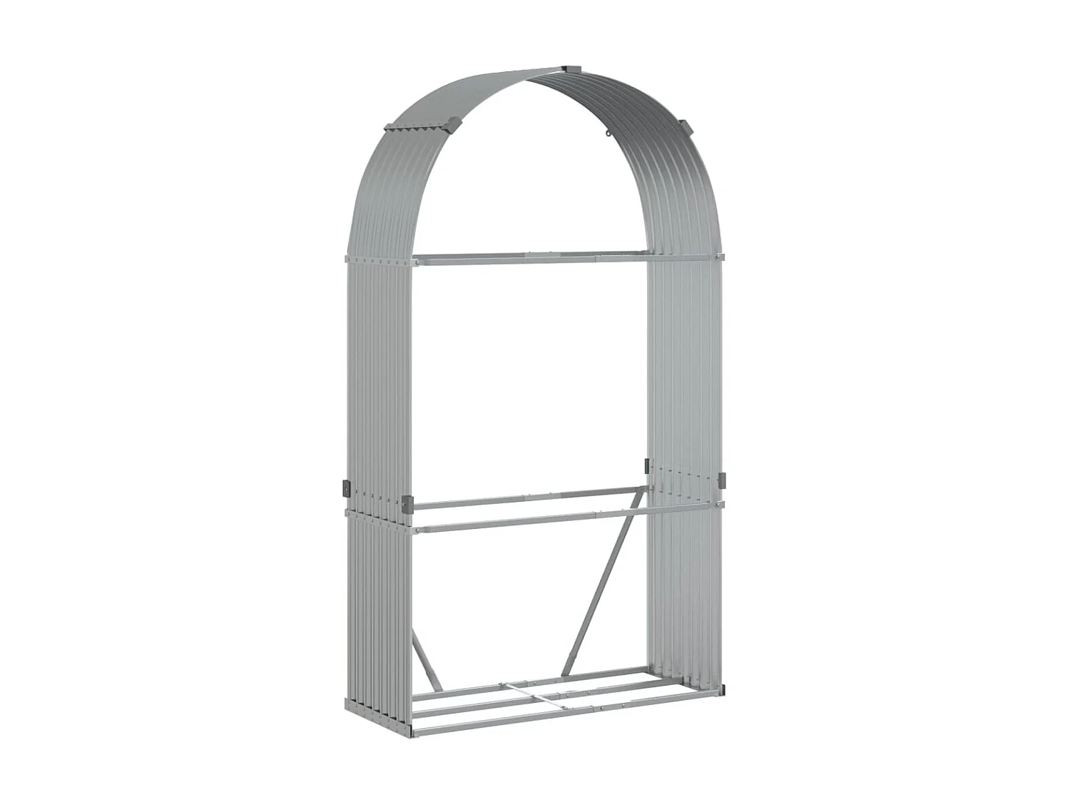 Haardhoutopslag 120x45x210 cm gegalvaniseerd staal zilverkleur NL677782