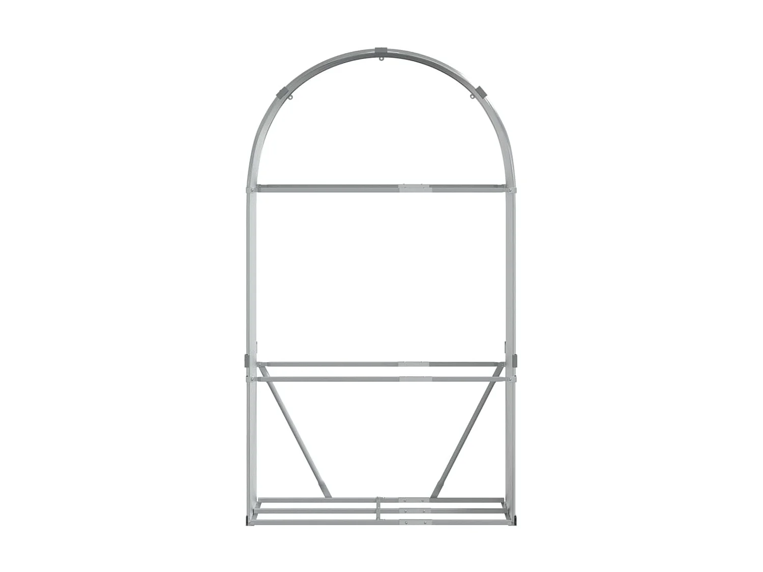 Haardhoutopslag 120x45x210 cm gegalvaniseerd staal zilverkleur NL677782