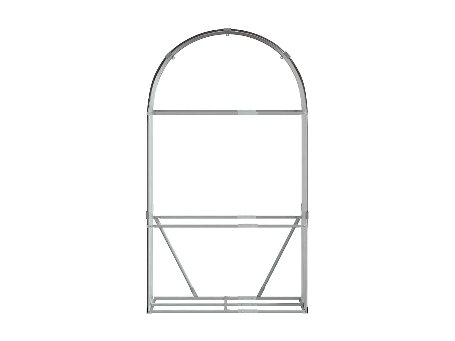 Porte-bûches marron 120x45x210 cm acier galvanisé EFVE33603 BonneVie Meuble