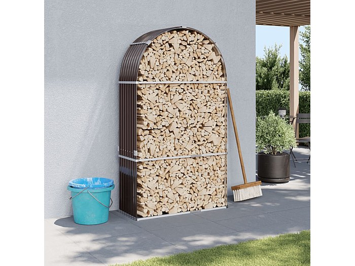 Gecheer Porte-bûches Gris Clair 120x45x100 cm Acier
