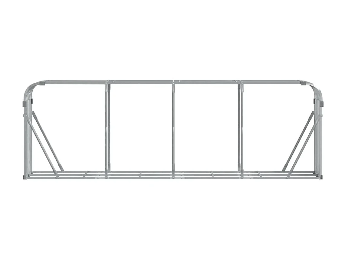 Porte-bûches argenté 300x45x100 cm acier galvanisé EFVE41792 BonneVie Meuble