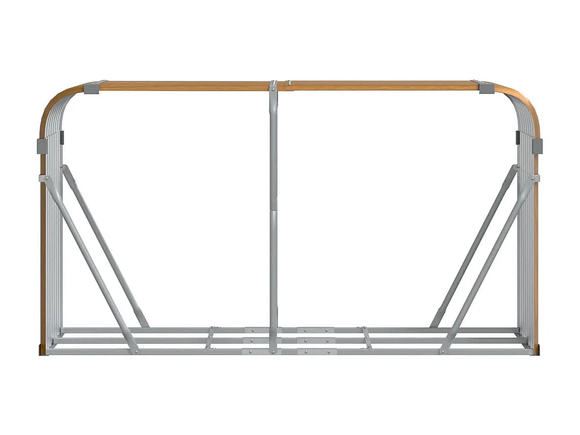 Haardhoutopslag 180x45x100 cm gegalvaniseerd staal lichtbruin NL960833