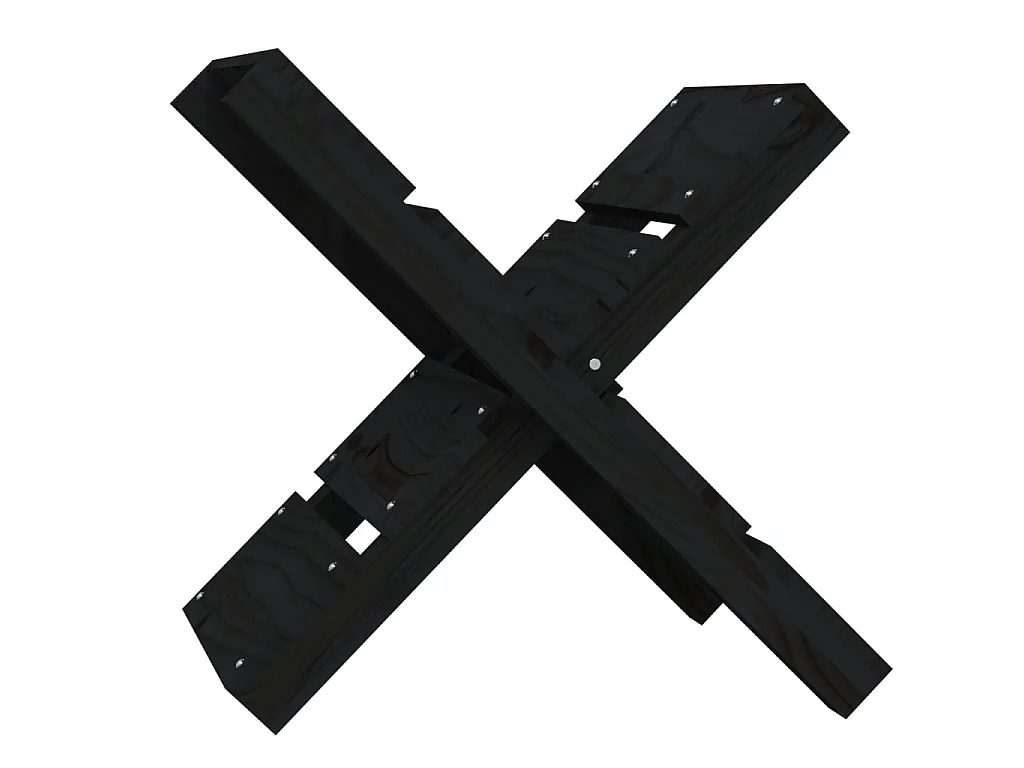 Suporte de lenha 47x39,5x48 cm madeira de pinho maciça preto PT230074