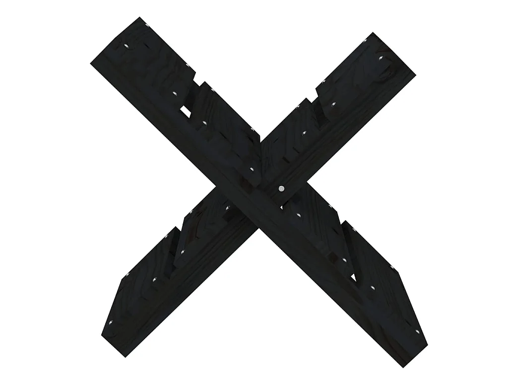 Suporte de lenha 47x39,5x48 cm madeira de pinho maciça preto PT230074