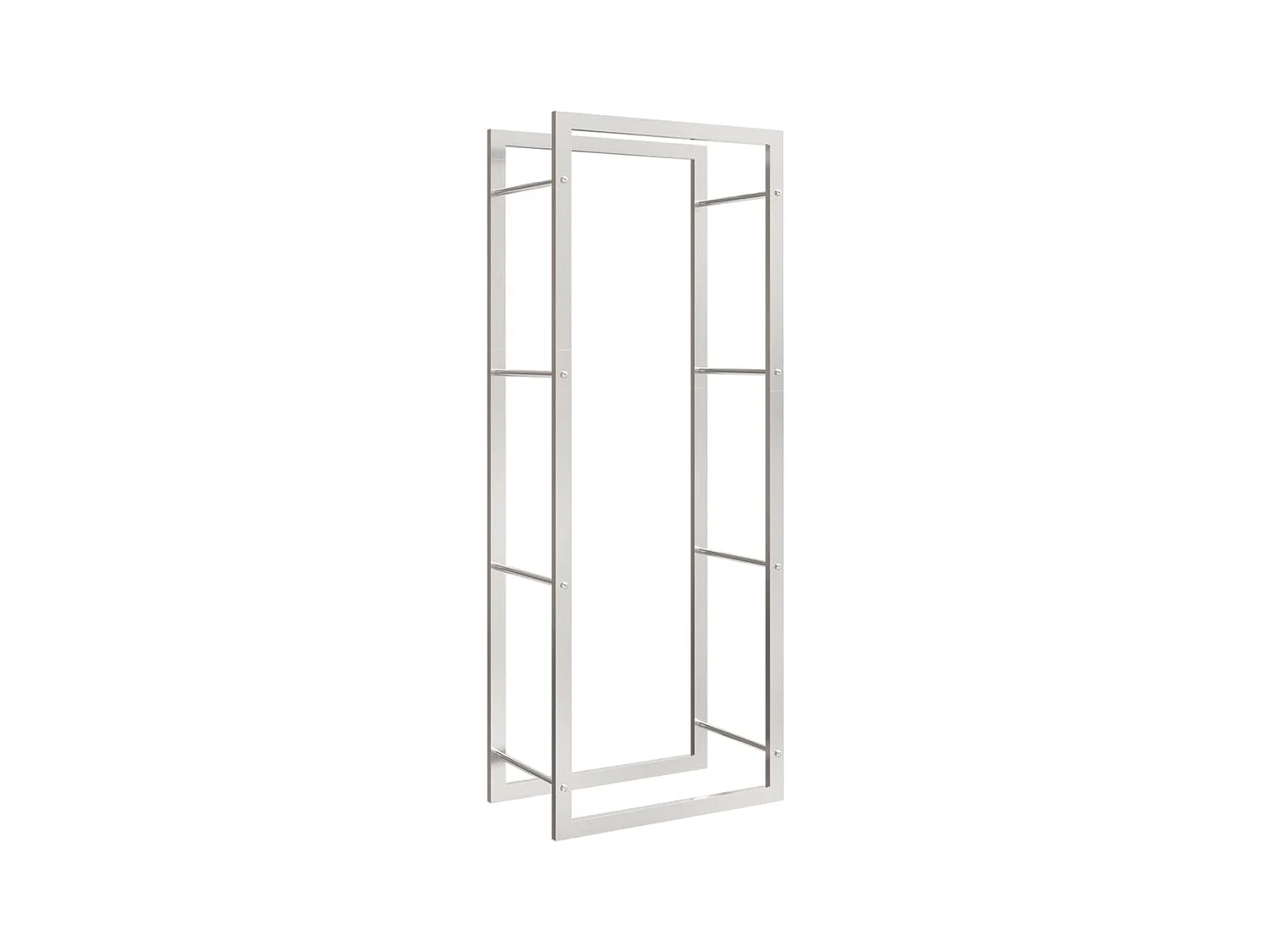 Porte-bûches 50x28x132 cm acier inoxydable -ASAF89790 BonneVie Meuble