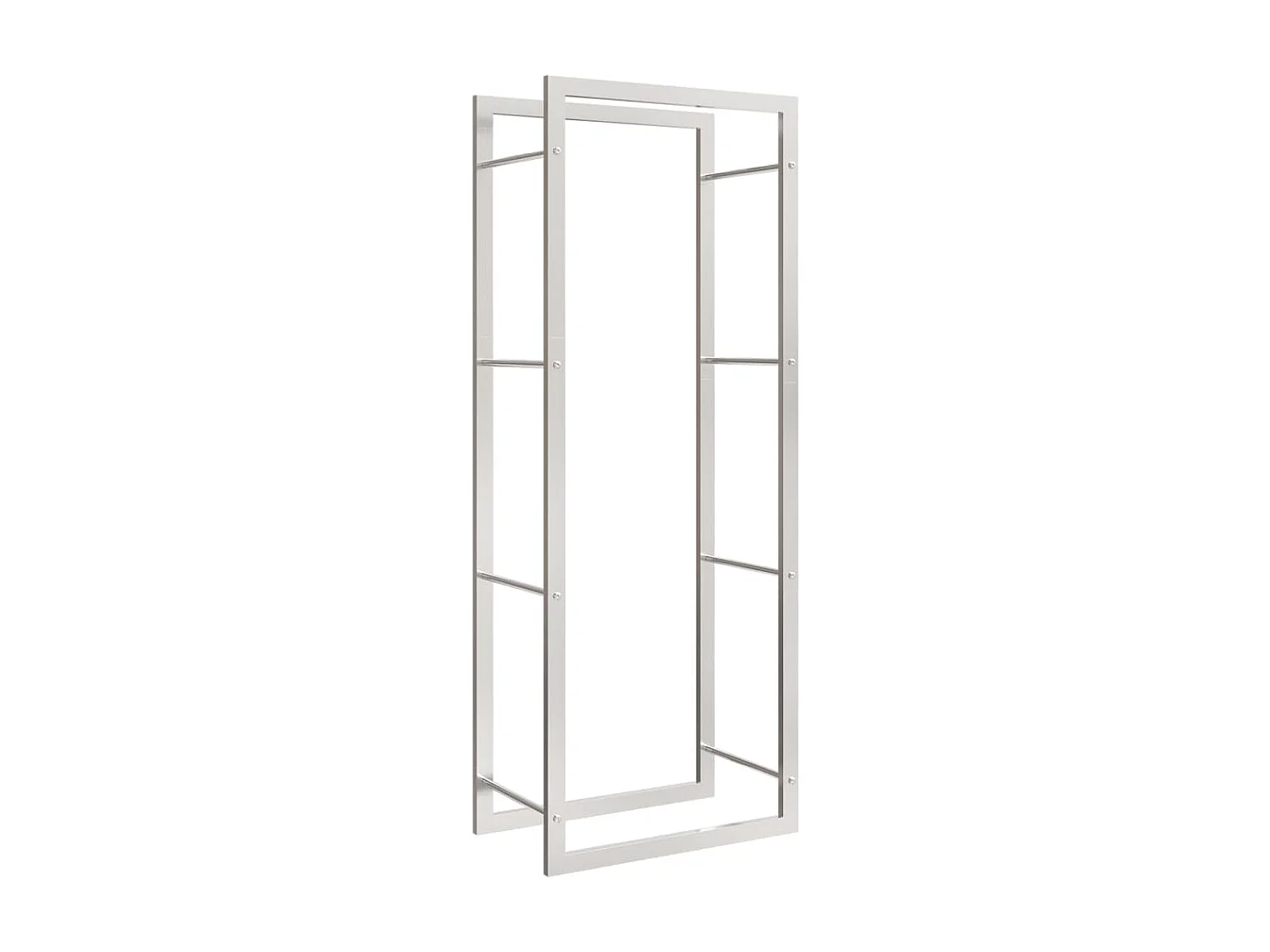 Porte-bûches 50x28x132 cm acier inoxydable -ASAF89790 BonneVie Meuble