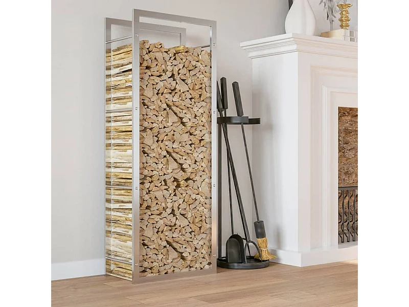 Haardhoutrek 50x28x132 cm roestvrij staal NL603328