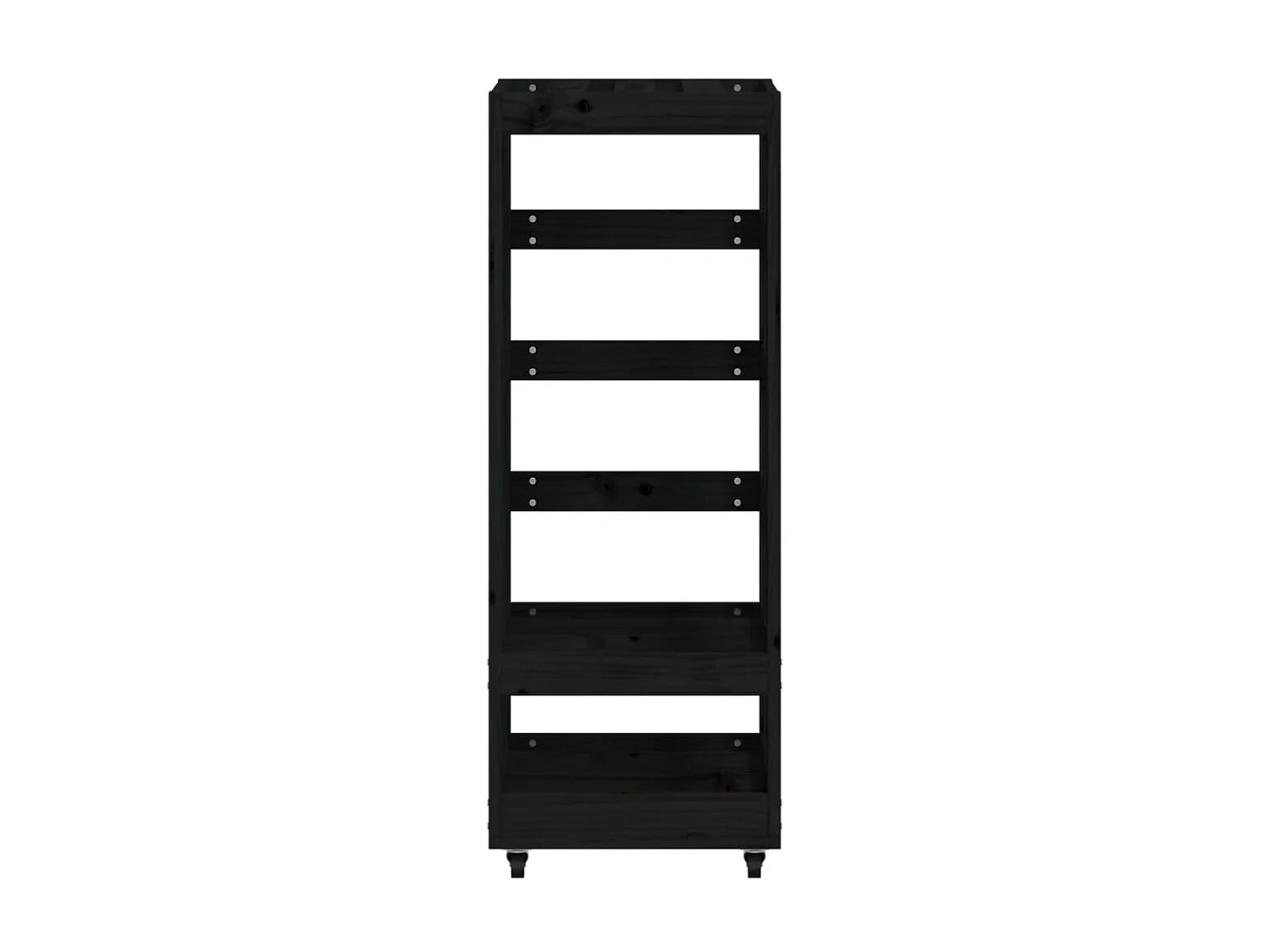 Porte-bûches avec roulettes noir 40x49x110 cm bois massif pin -ASAF55657 BonneVie Meuble