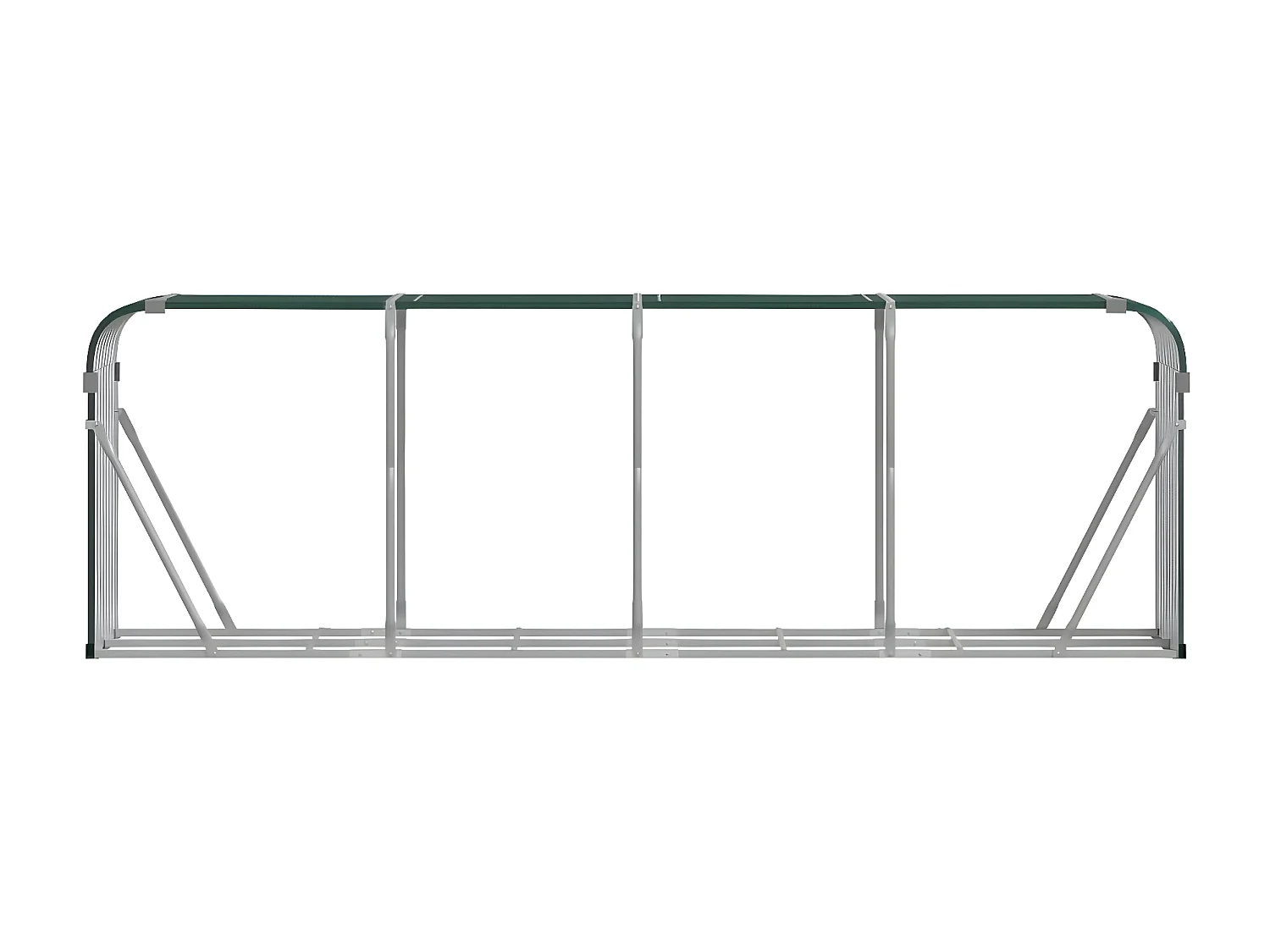 Porte-bûches vert 300x45x100 cm acier galvanisé EFVE87116 BonneVie Meuble