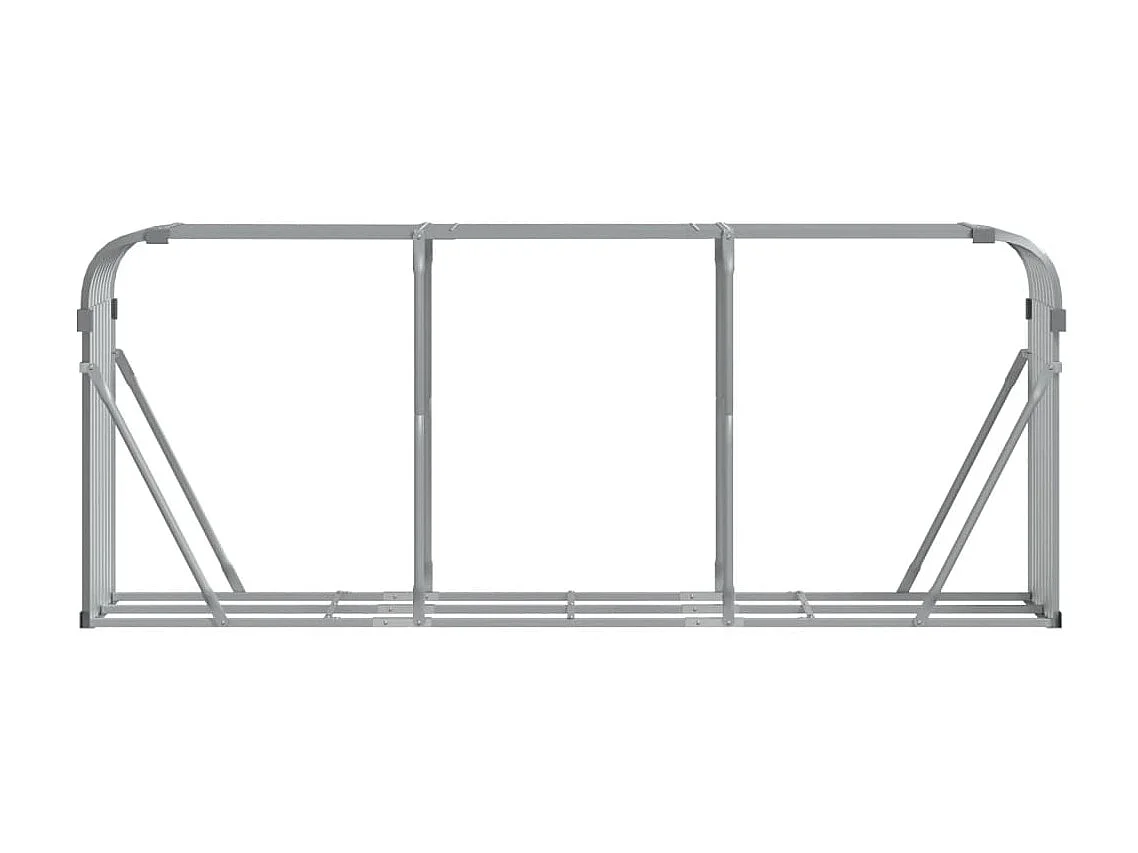 Porte-bûches gris clair 234x45x100 cm acier galvanisé EFVE92869 BonneVie Meuble