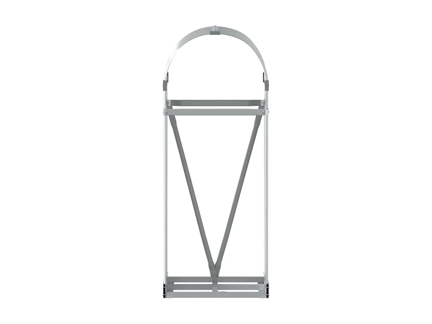 Porte-bûches argenté 40x45x100 cm acier galvanisé EFVE38327 BonneVie Meuble