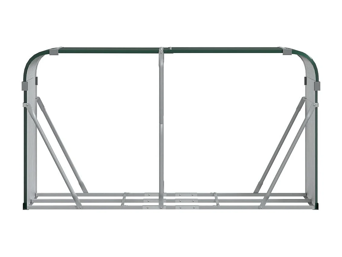 Porte-bûches vert 180x45x100 cm acier galvanisé EFVE33002 BonneVie Meuble