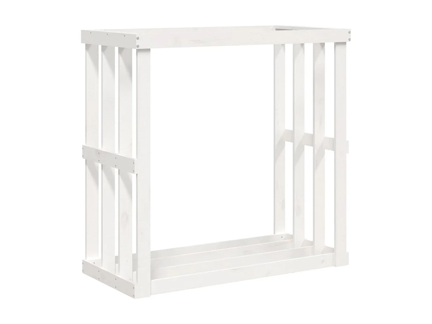 Porte-bûches d’extérieur Blanc 108x52x106 cm Bois massif de pin EFVE83972 BonneVie Meuble