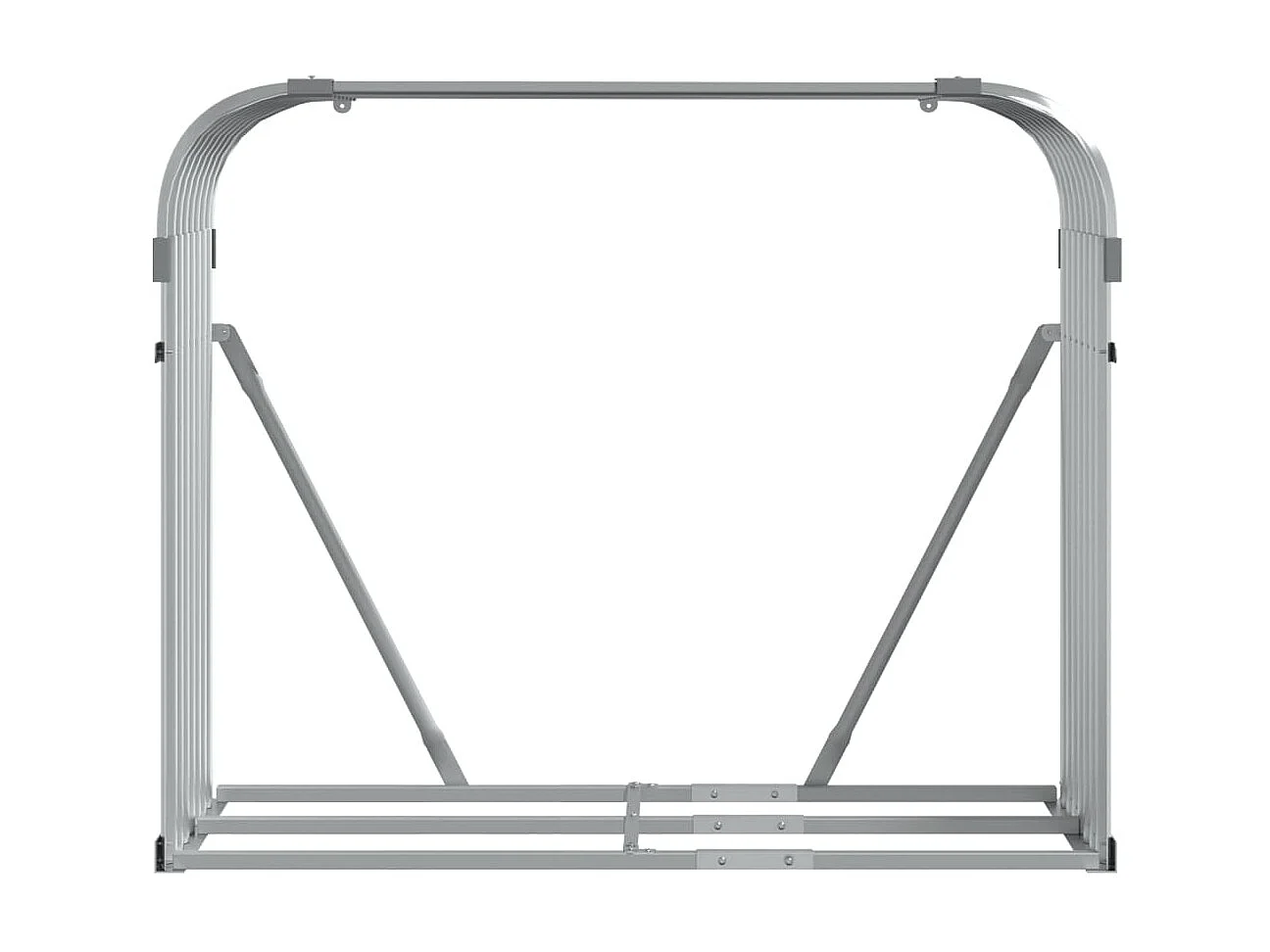 Porte-bûches argenté 120x45x100 cm acier galvanisé EFVE57830 BonneVie Meuble