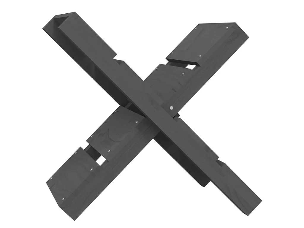 Soporte de leña gris madera maciza de pino 47x39,5x48 cm ES728725