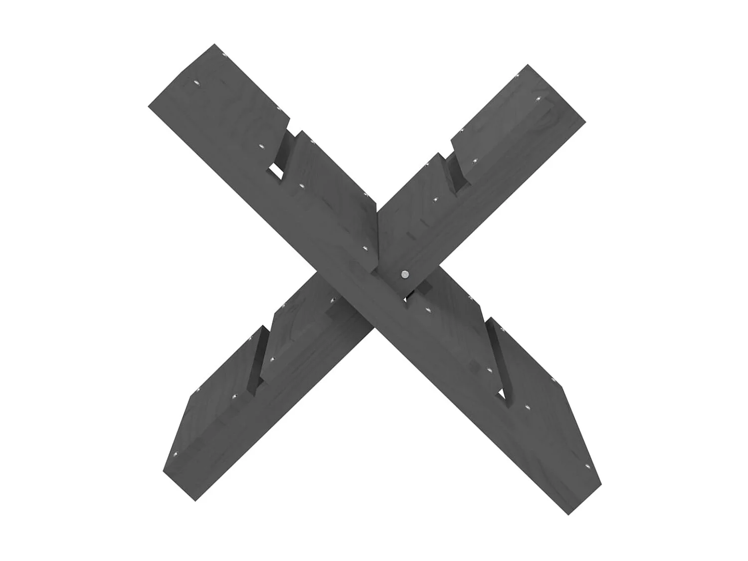 Soporte de leña gris madera maciza de pino 47x39,5x48 cm ES728725