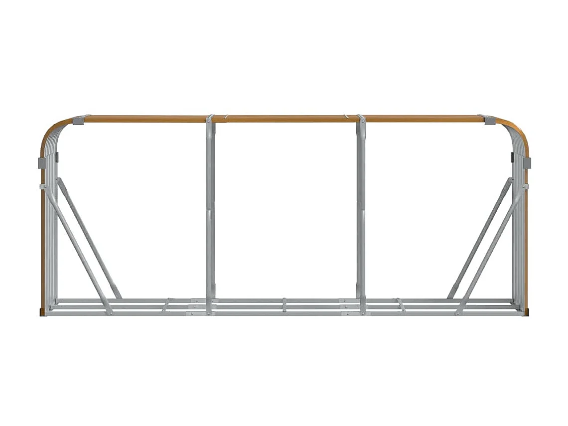 Porte-bûches marron clair 234x45x100 cm acier galvanisé EFVE31315 BonneVie Meuble