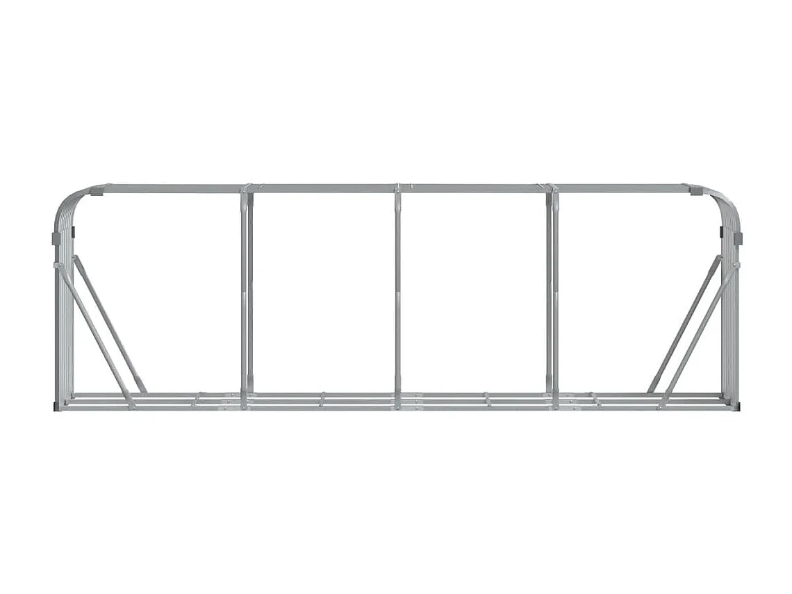 Porte-bûches gris clair 300x45x100 cm acier galvanisé EFVE31952 BonneVie Meuble