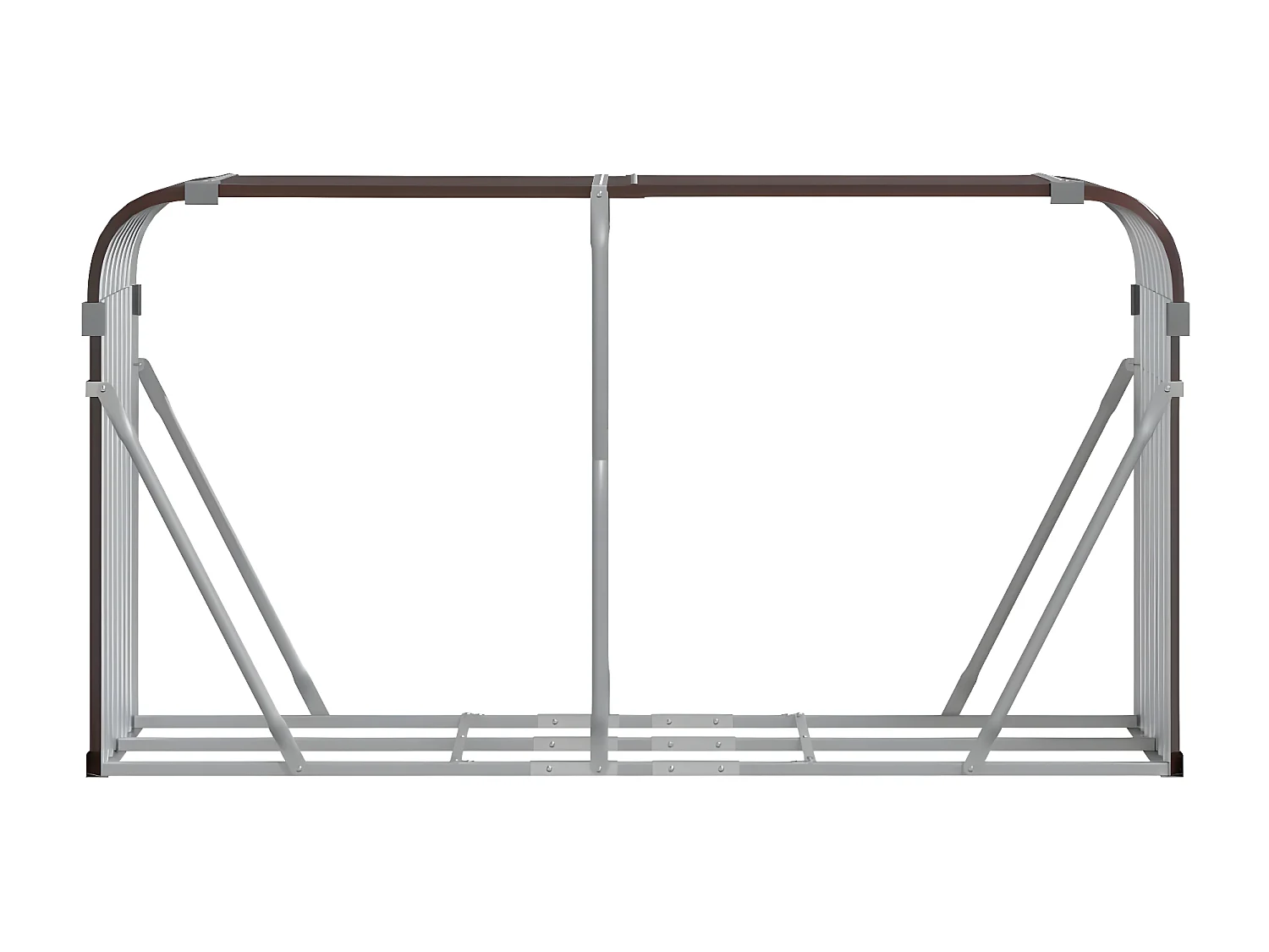 Porte-bûches marron 180x45x100 cm acier galvanisé EFVE29019 BonneVie Meuble