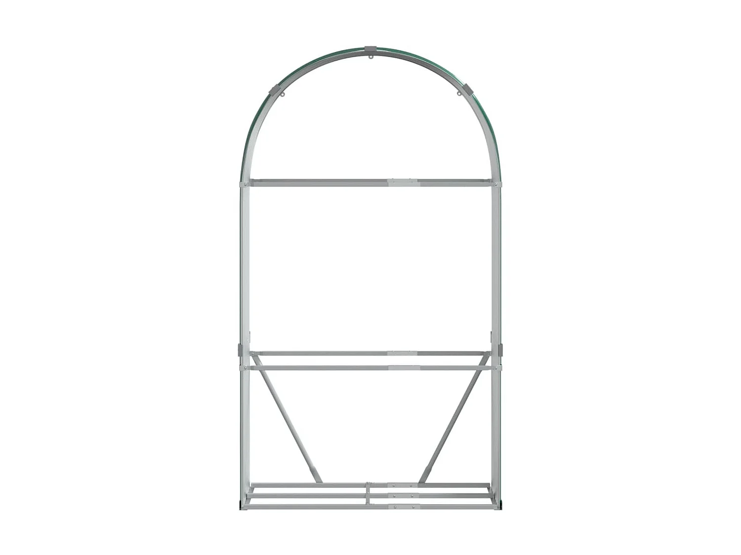 Porte-bûches vert 120x45x210 cm acier galvanisé EFVE77261 BonneVie Meuble