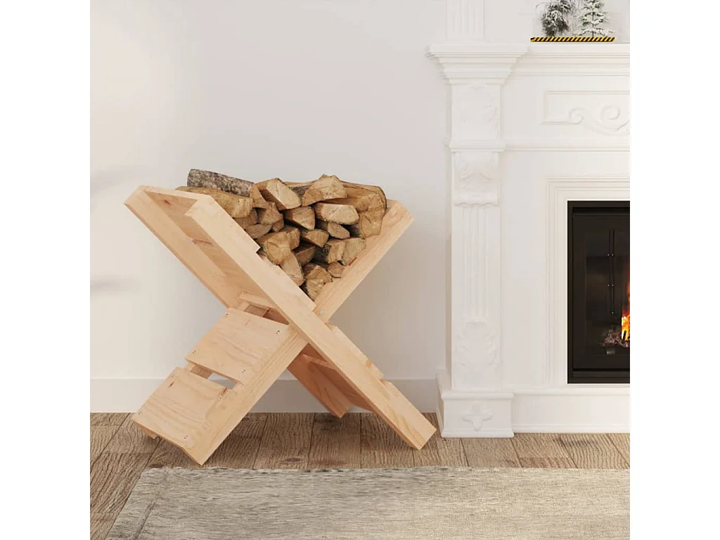 Suporte de lenha 47x39,5x48 cm madeira de pinho maciça PT625594