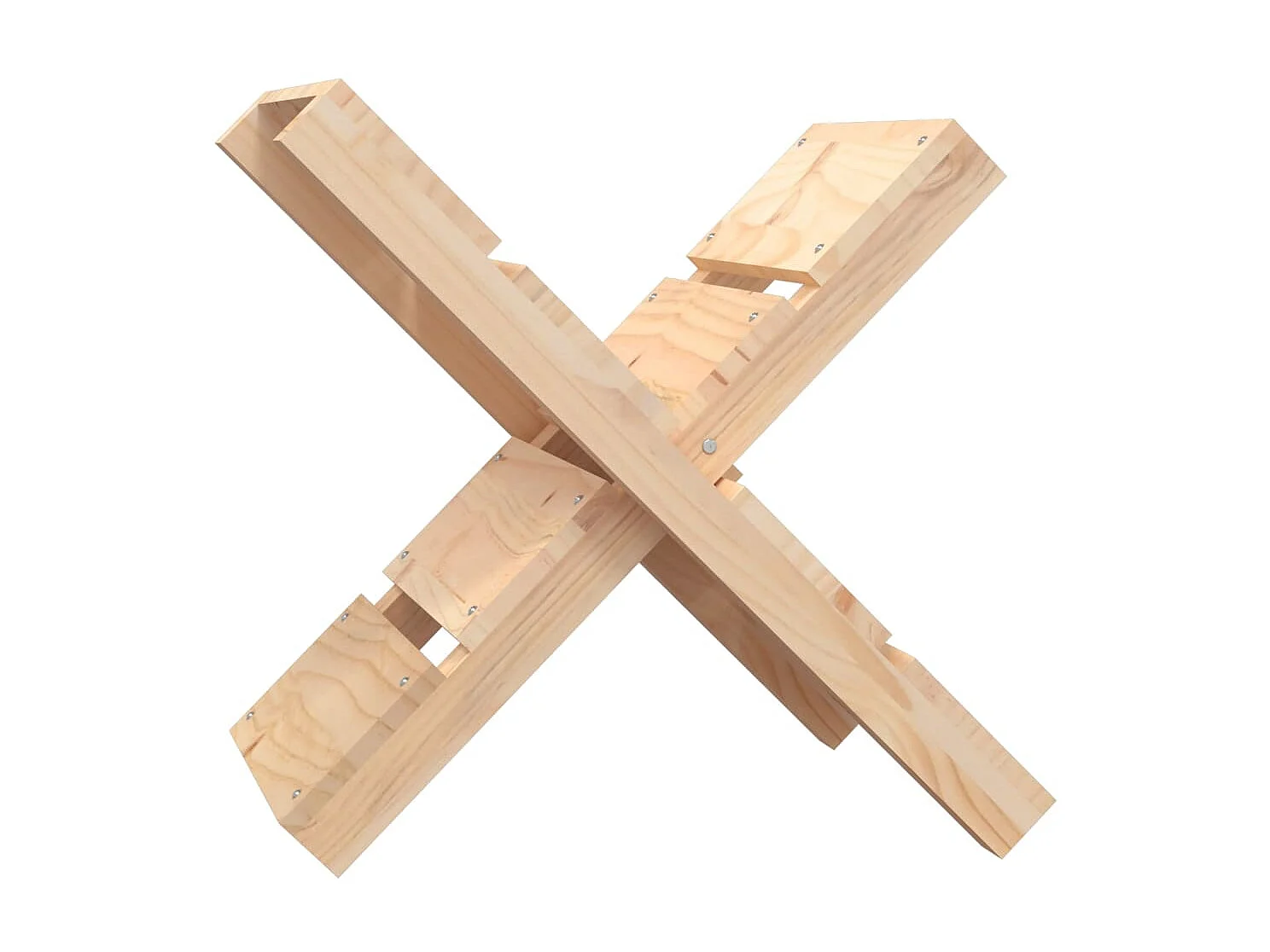 Porte-bûches 47x39,5x48 cm Bois massif de pin -ASAF84249 BonneVie Meuble