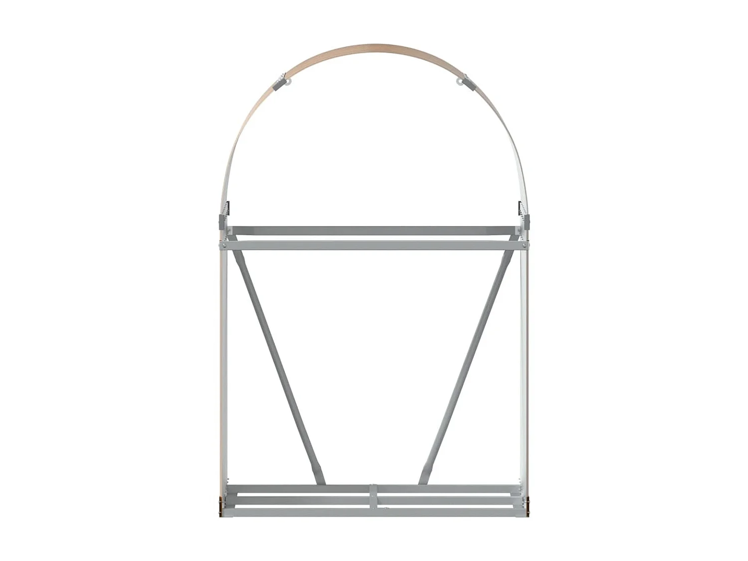 Porte-bûches marron clair 80x45x120 cm acier galvanisé EFVE57921 BonneVie Meuble