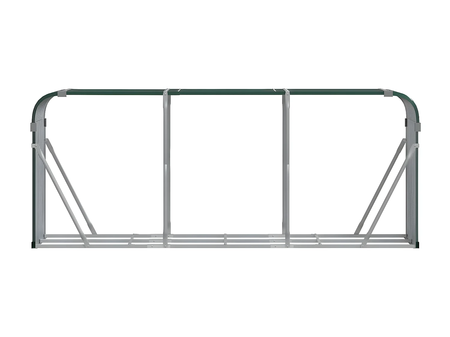 Porte-bûches vert 234x45x100 cm acier galvanisé EFVE55163 BonneVie Meuble