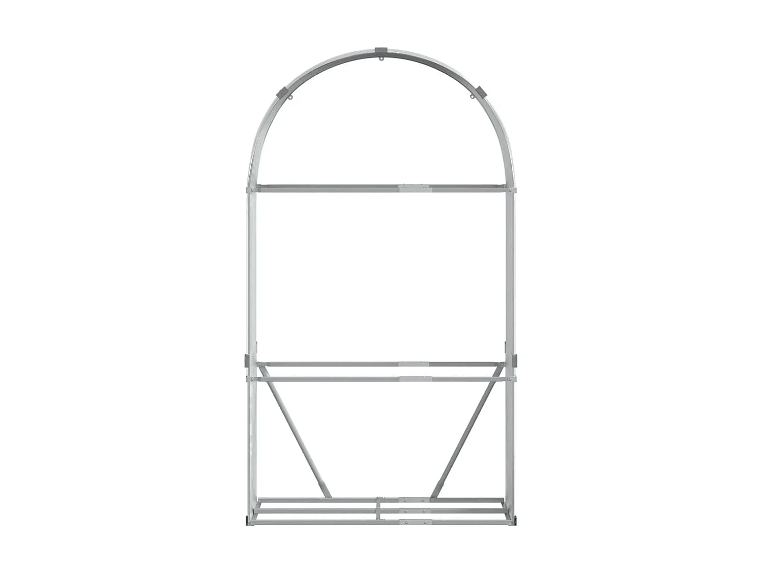 Porte-bûches gris clair 120x45x210 cm acier galvanisé EFVE91721 BonneVie Meuble