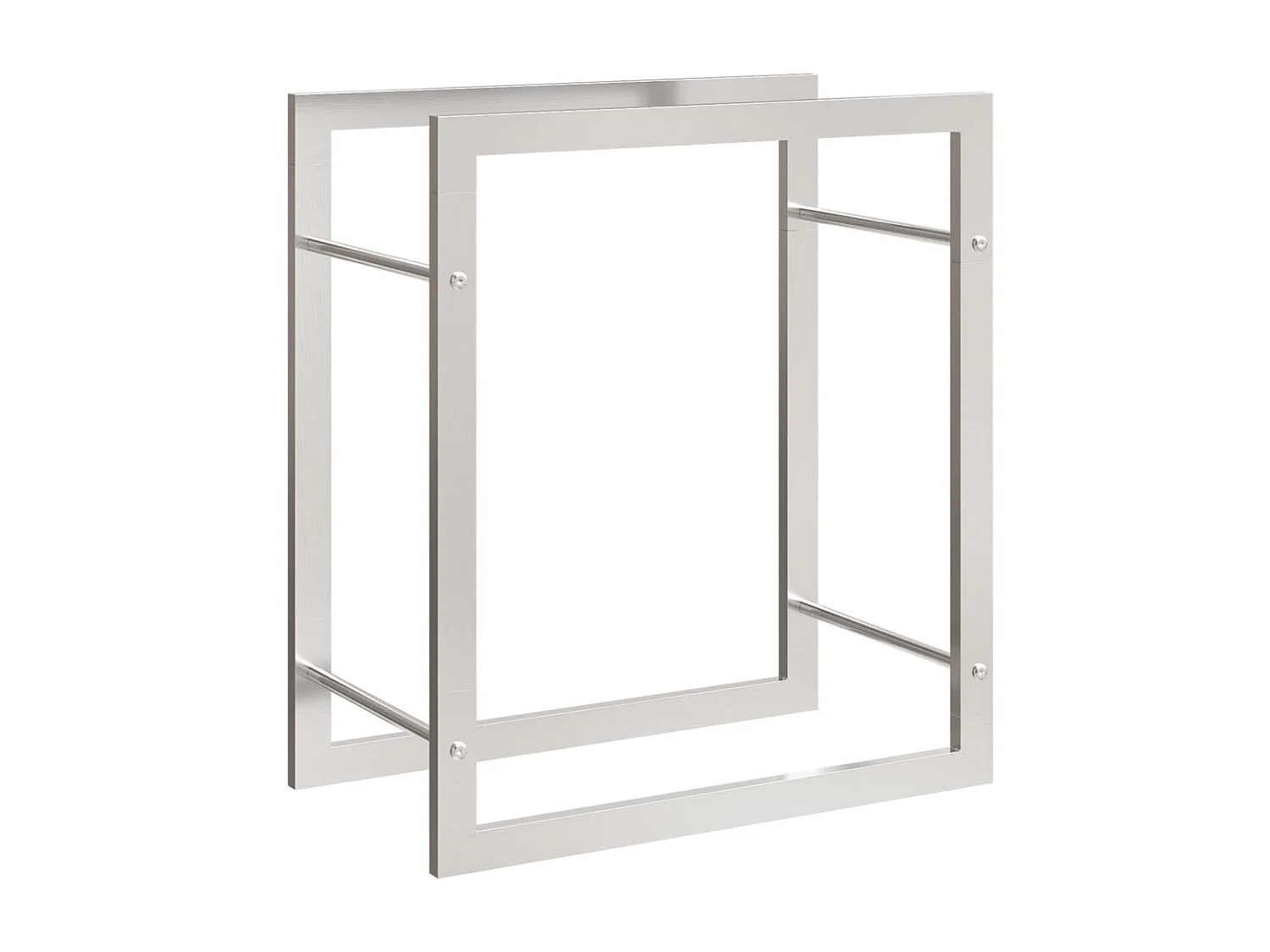 Porte-bûches 50x28x56 cm acier inoxydable -ASAF62743 BonneVie Meuble
