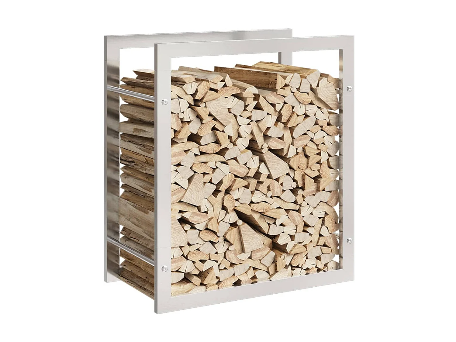 Porte-bûches 50x28x56 cm acier inoxydable -ASAF62743 BonneVie Meuble