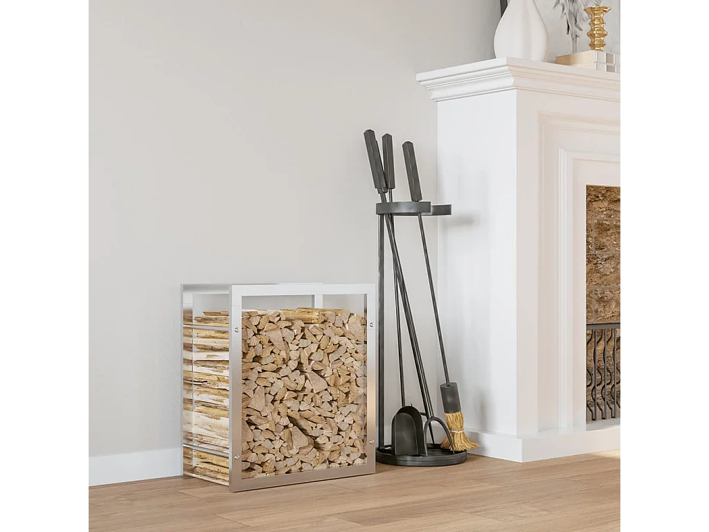 Haardhoutrek 50x28x56 cm roestvrij staal NL682136