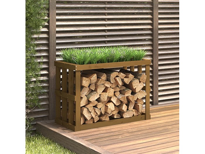 Porte-bûches En Cuir Suédé Marron (Pliable Et Solide, H 46 Cm)