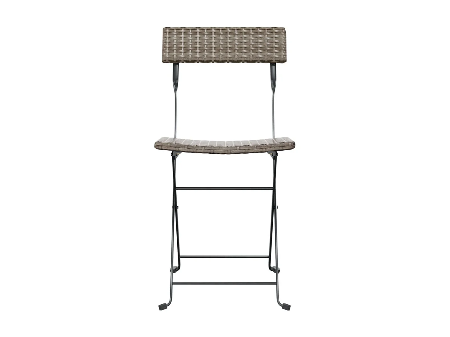 Chaises de bistrot pliantes 2 pcs Gris Résine tressée et acier SEF83602