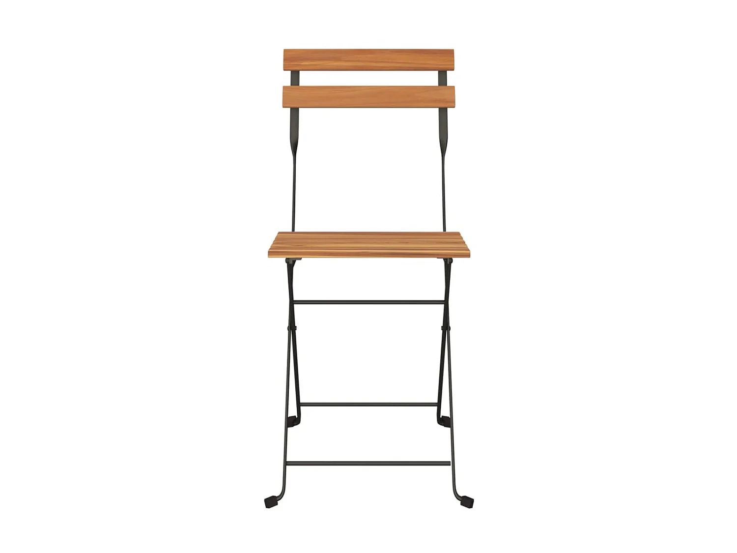 Sillas cafetería plegables 6 uds acero y madera maciza de teca ES14010