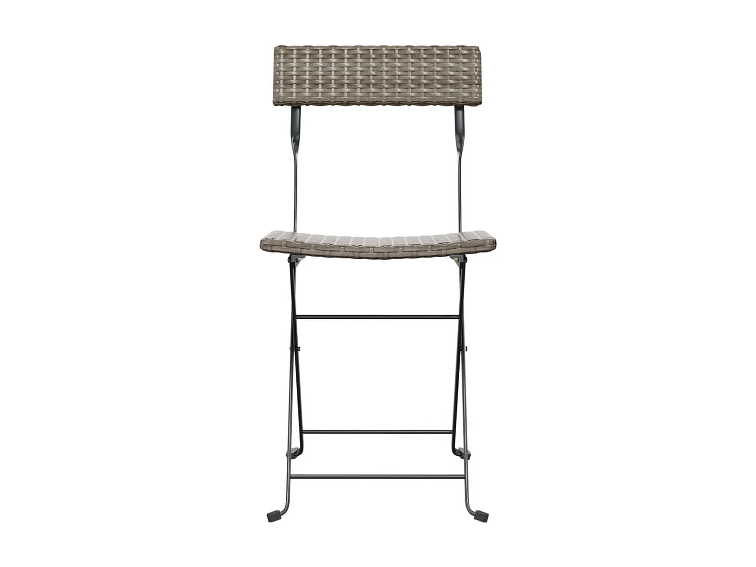 Chaises de bistrot pliantes 4 pcs Gris Résine tressée et acier SEF48898