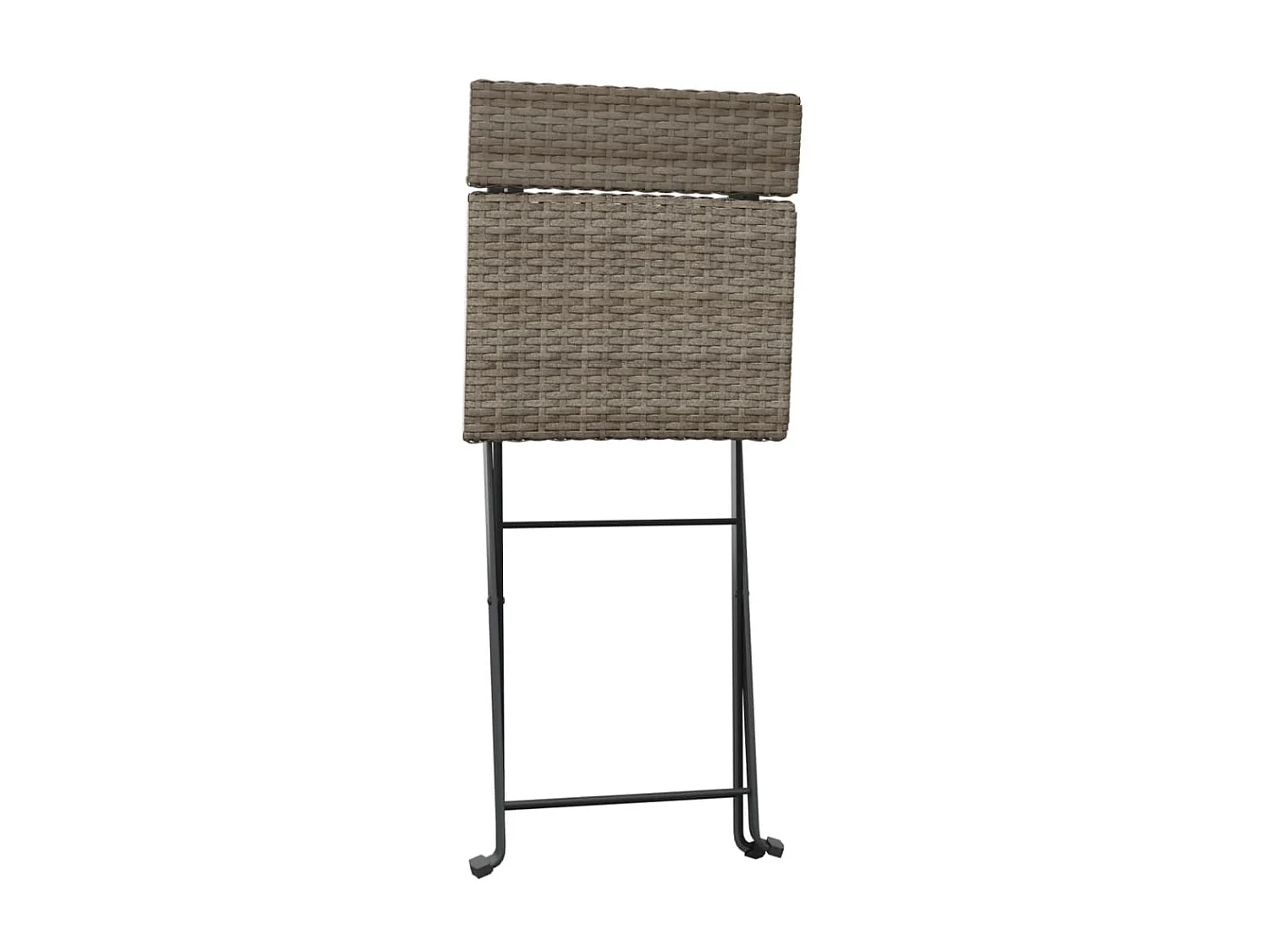 Chaises de bistrot pliantes 4 pcs Gris Résine tressée et acier SEF48898