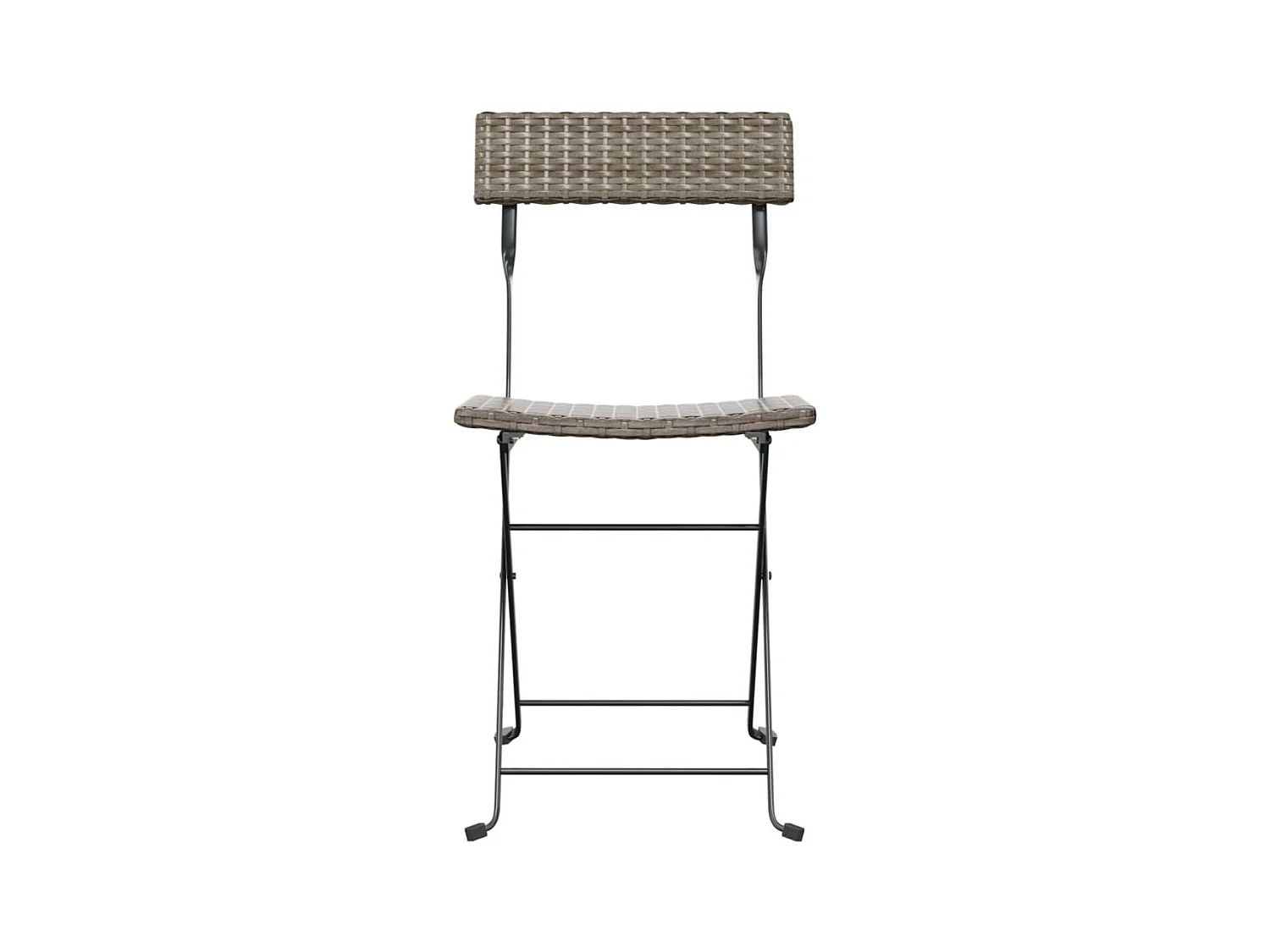 Chaises de bistrot pliantes 4 pcs Gris Résine tressée et acier SEF48898