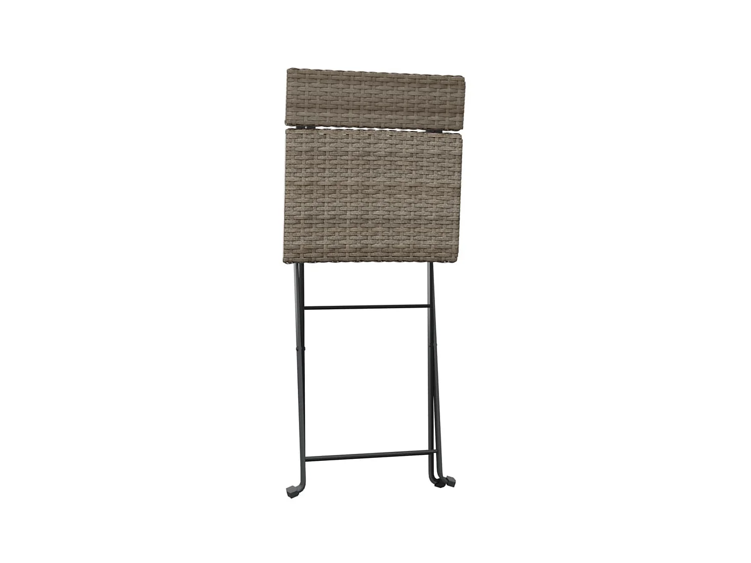 Chaises de bistrot pliantes 4 pcs Gris Résine tressée et acier SEF48898