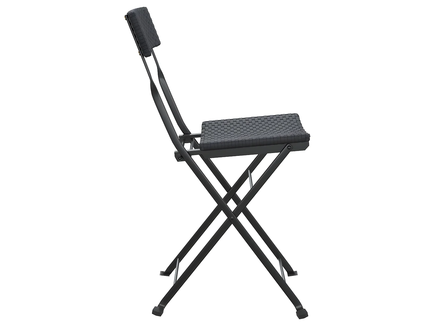 Chaises de bistrot pliantes 2 pcs Noir Résine tressée et acier SEF92852