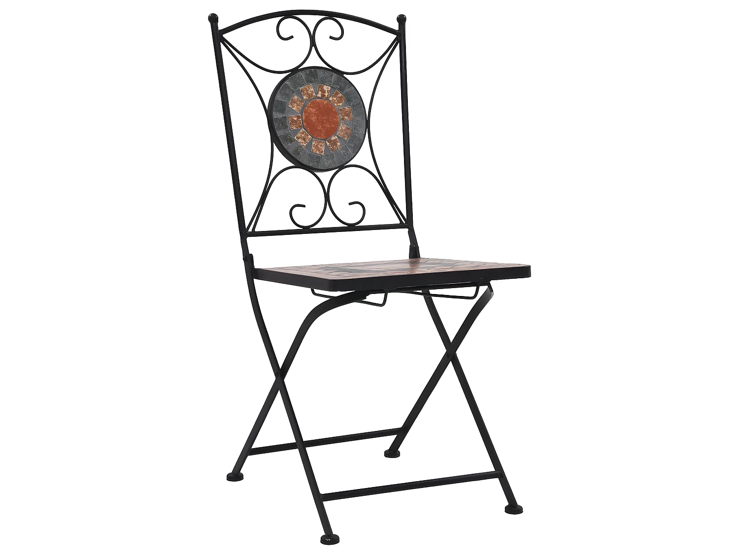 Bistrostoelen mozaïek 2 st oranje en grijs NL916235