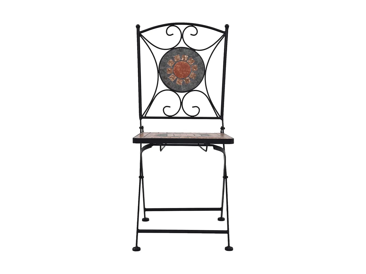 Bistrostoelen mozaïek 2 st oranje en grijs NL916235