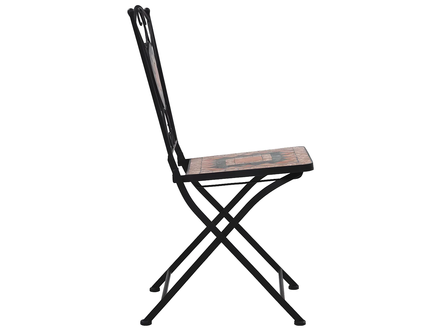 Bistrostoelen mozaïek 2 st oranje en grijs NL916235