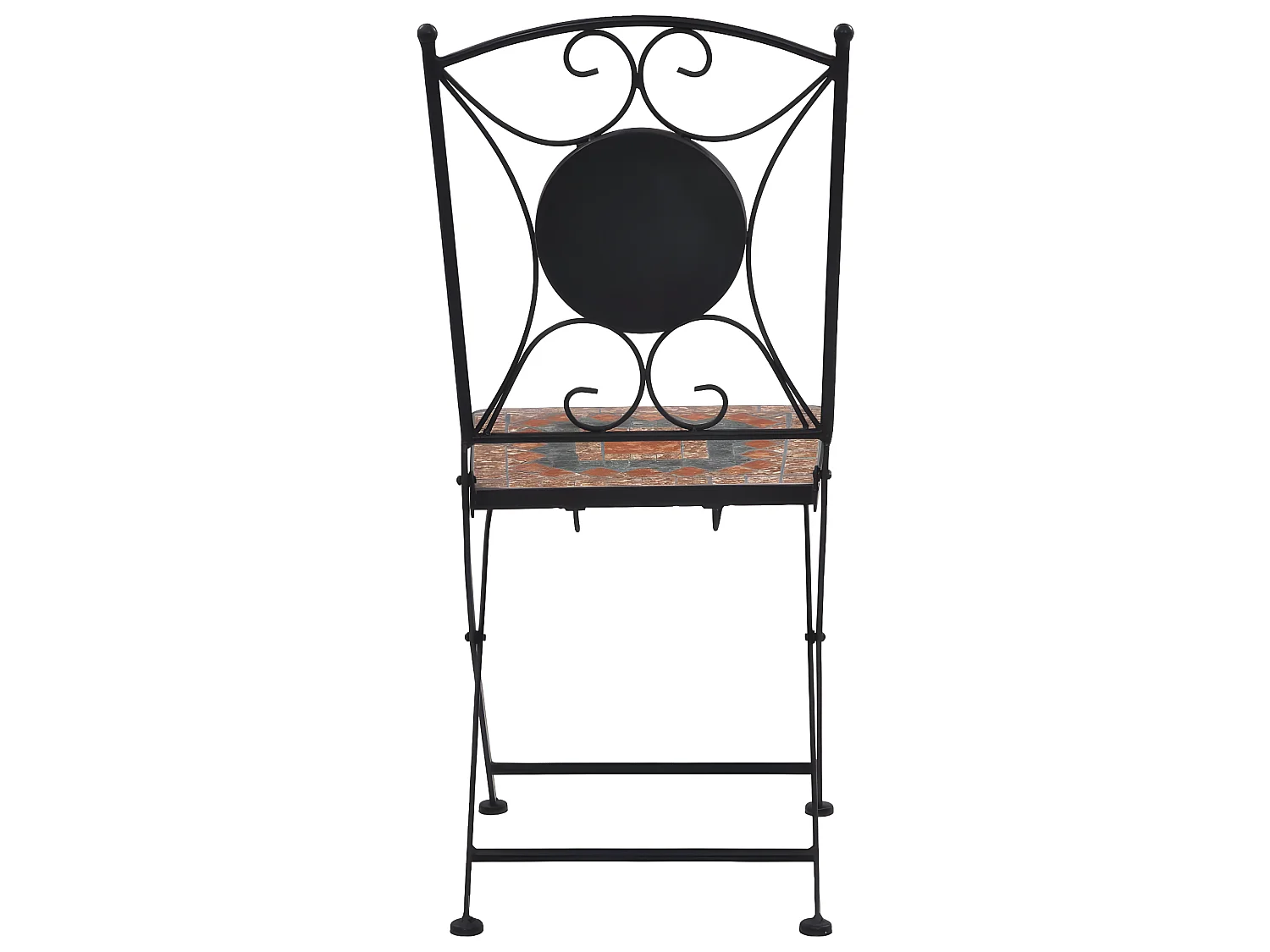 Bistrostoelen mozaïek 2 st oranje en grijs NL916235