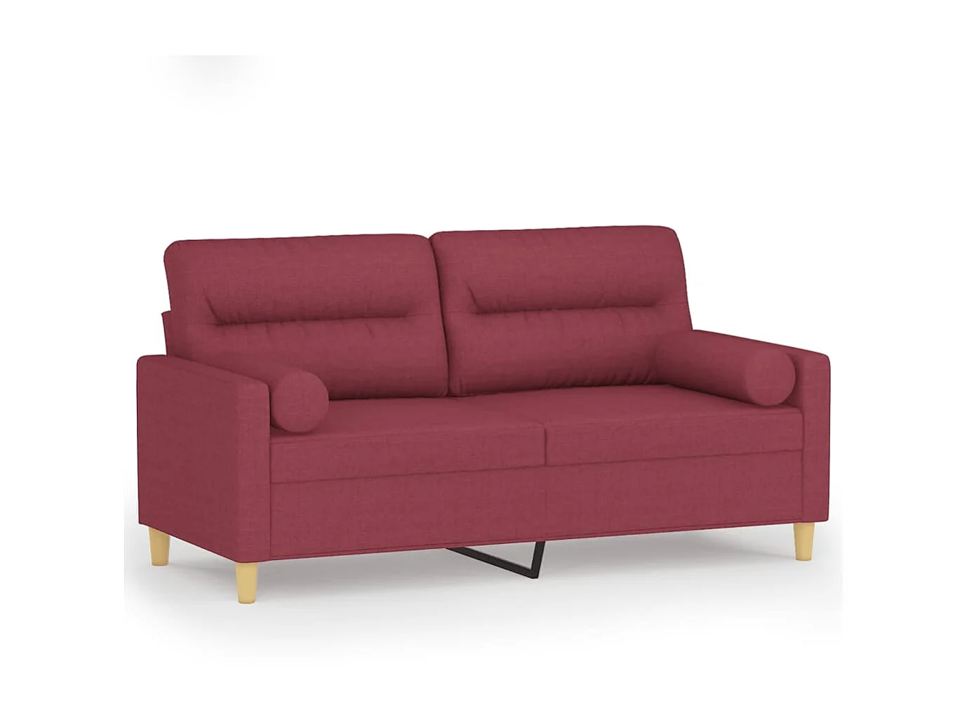 Canapé à 2 places avec oreillers bordeaux 140 cm tissu OLA6811