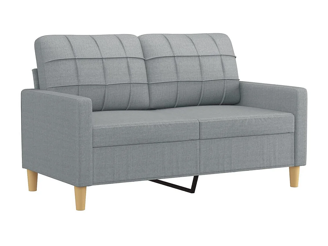 Canapé à 2 places avec oreillers gris clair 120 cm tissu OID3670
