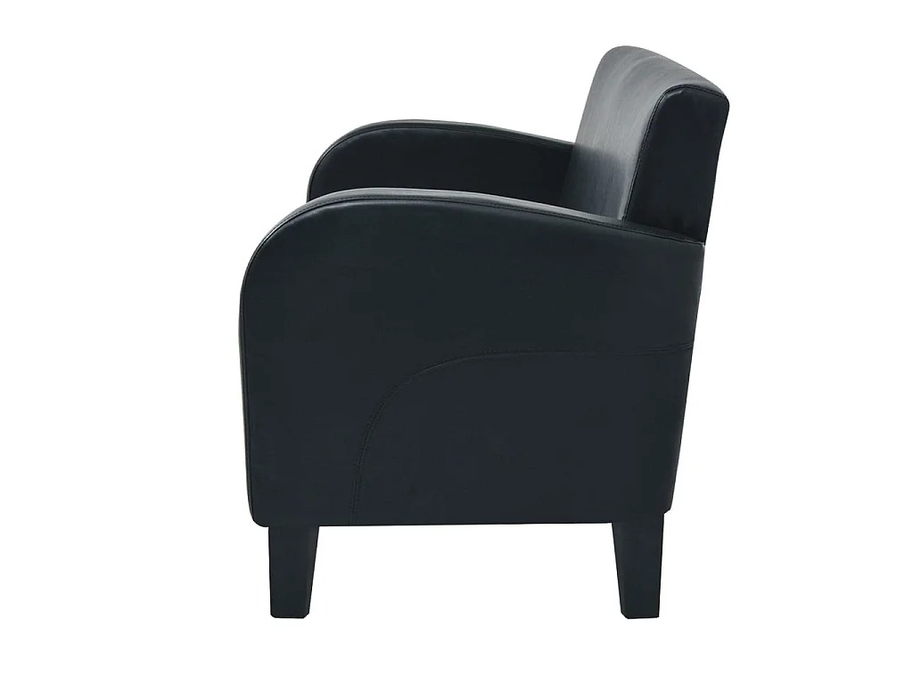 Canapé à 2 places Cuir synthétique Noir LODW14260